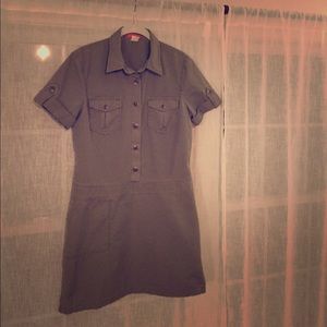 J. Crew olive green safari-inspired dress