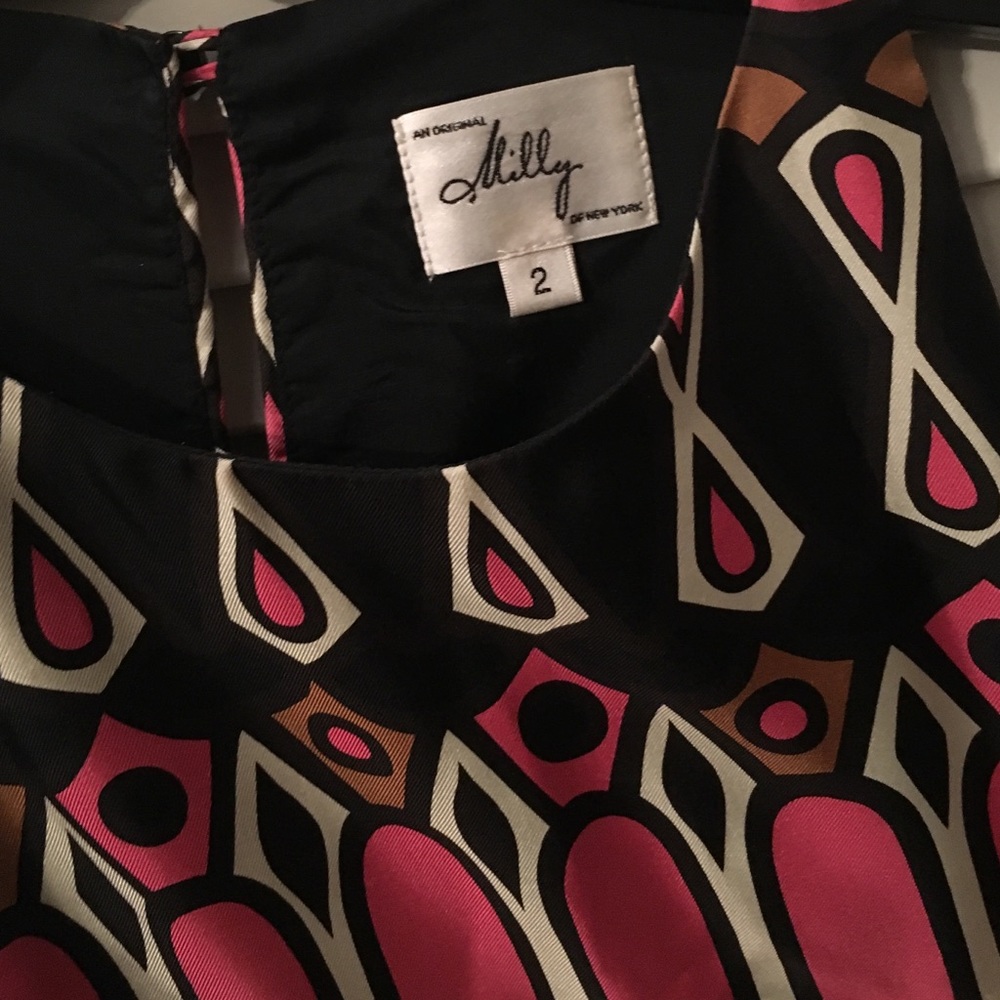 Milly silk dress Sz 2 - Picture 5 of 12