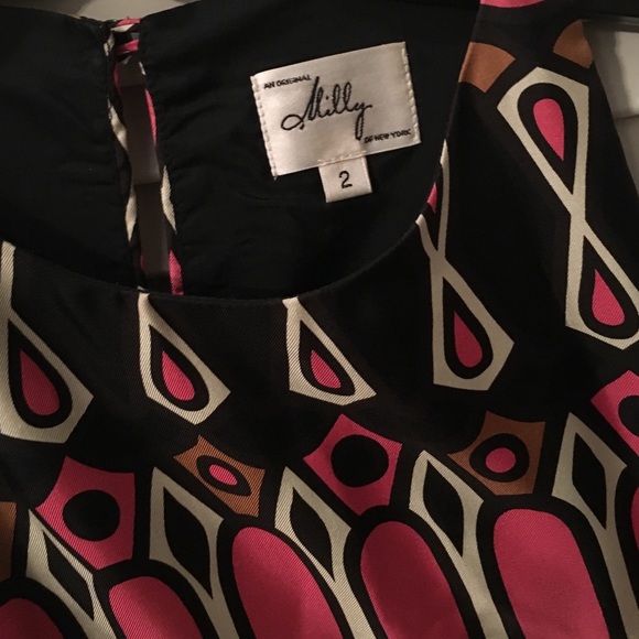 Milly silk dress Sz 2 - Picture 5 of 12