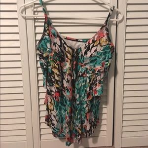 Multicolored tankini top