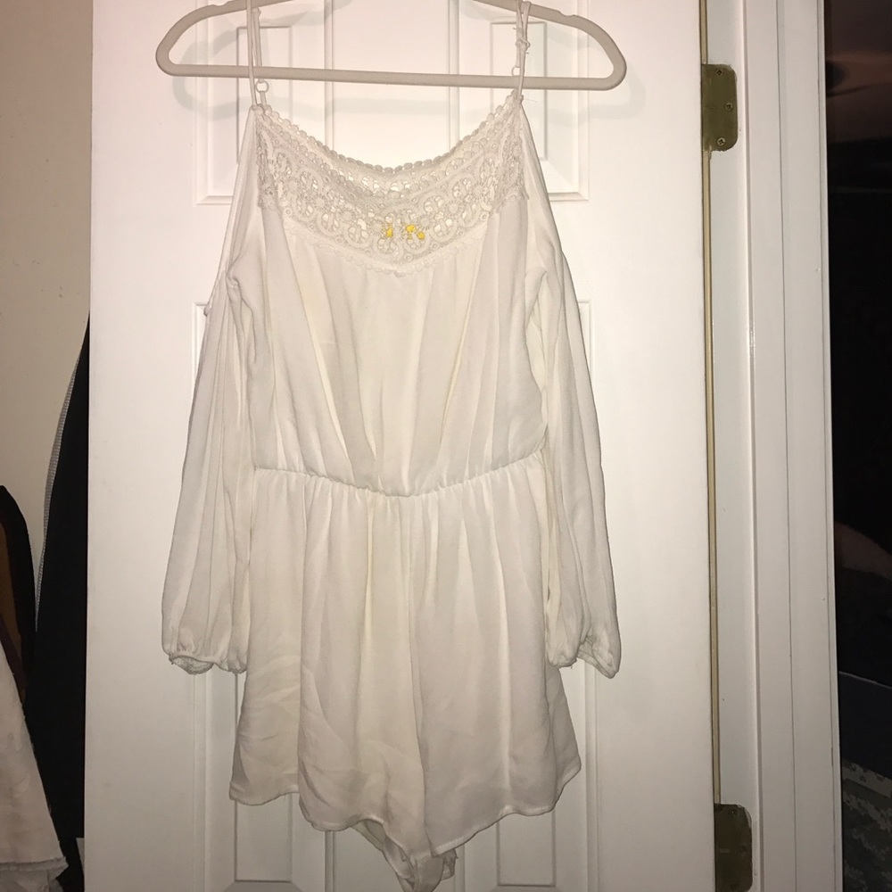 Long sleeved open shoulder romper