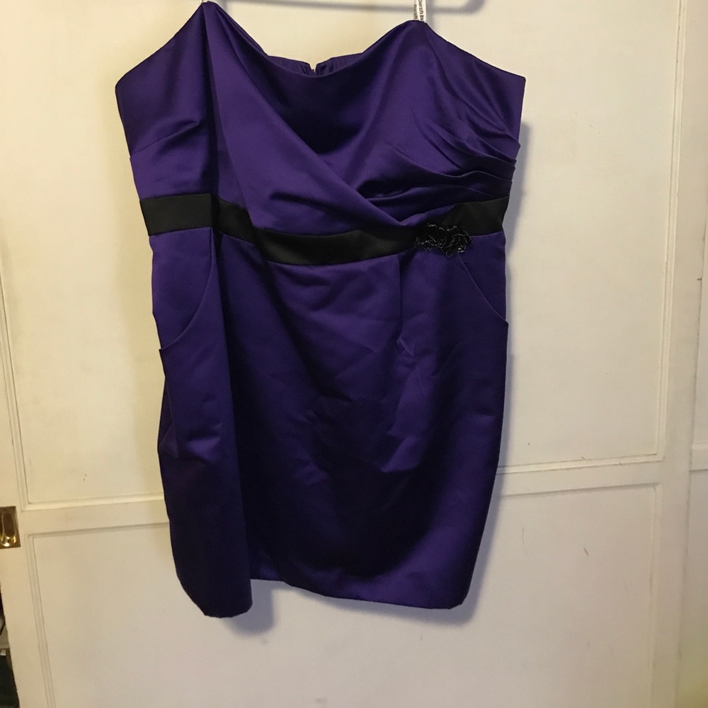 black and purple dress