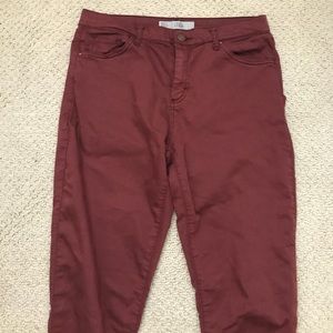 Topshop maroon jeans