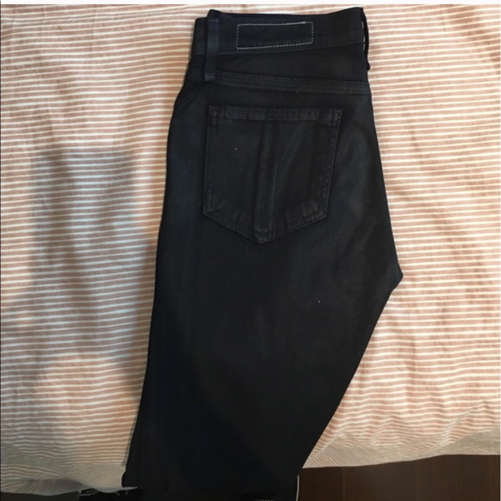 Rag & bone black waxed jeans