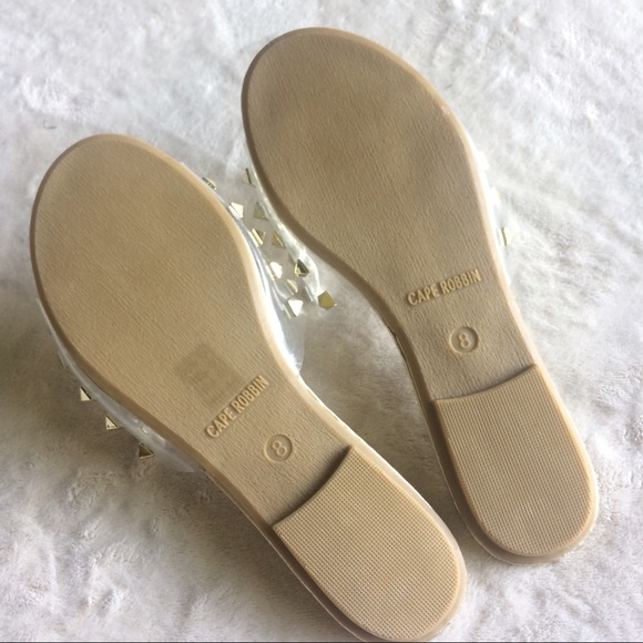 Clear Metallic Stud Slip On Sandals - Picture 4 of 4