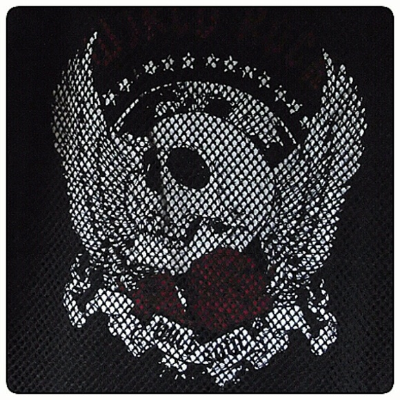 DISTRESSED WORLD ROCK FISHNET SKULL TOP! - Picture 4 of 8