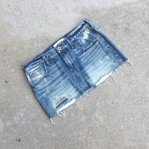 denim mini skirt