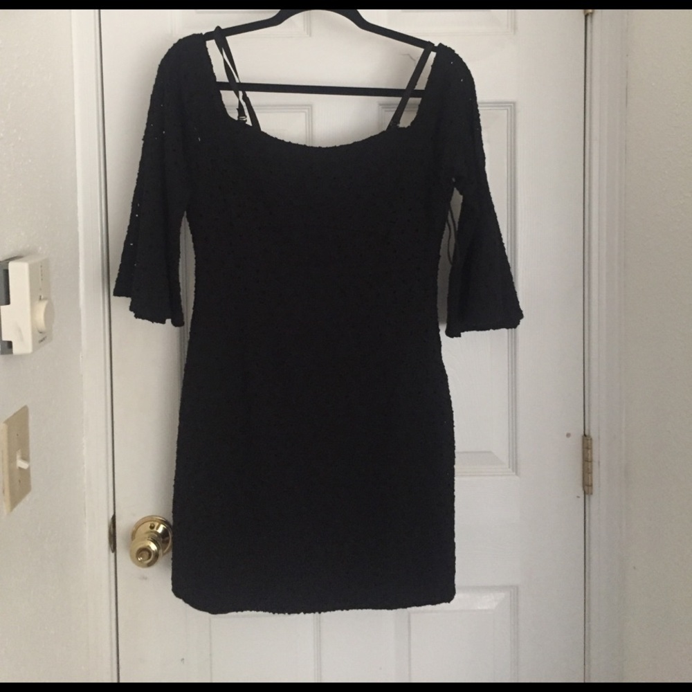 Fun Fitted Free People Lace Dress - bell sleeves