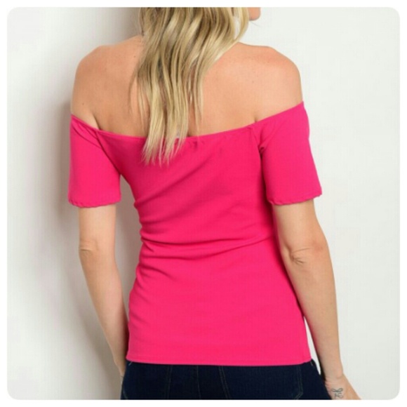 MAGENTA LACE UP TOP! - Picture 3 of 8