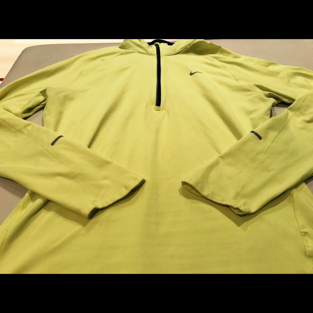 Nike Dri-Fit Neon Green Long Sleeve Shirt Size M