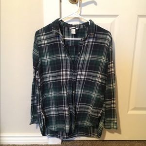 Green soft flannel