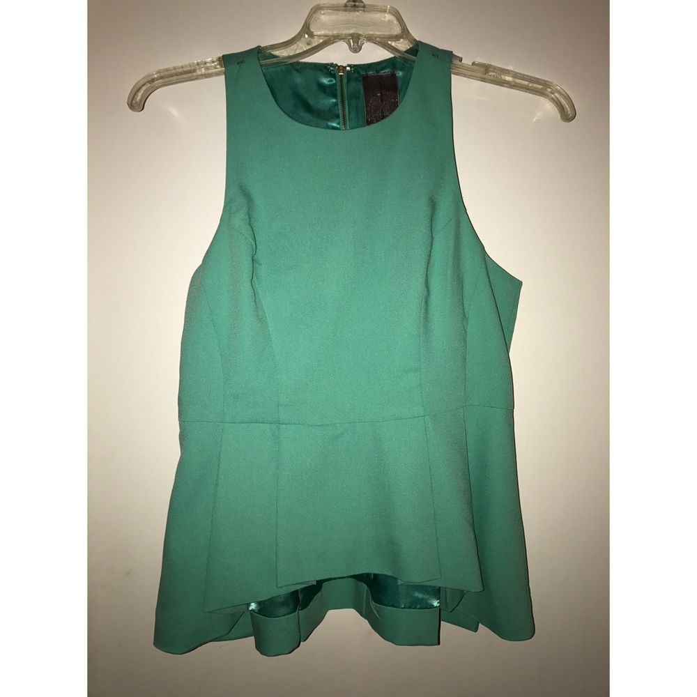 M Green Peplum Top