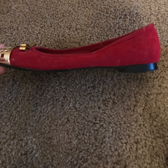 Red and gold ballet flats - Picture 4 of 4