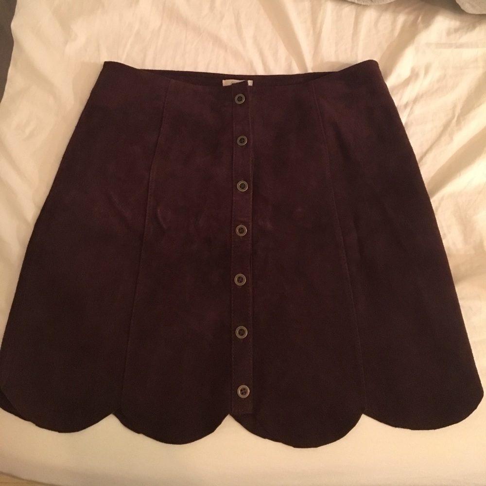 Suede mini skirt