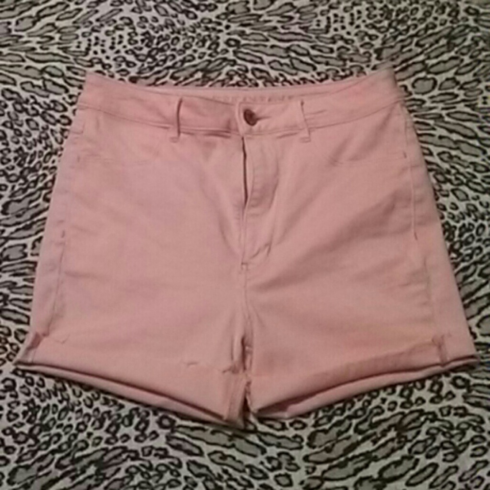 Pastel pink AEO shorts