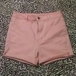 Pastel pink AEO shorts