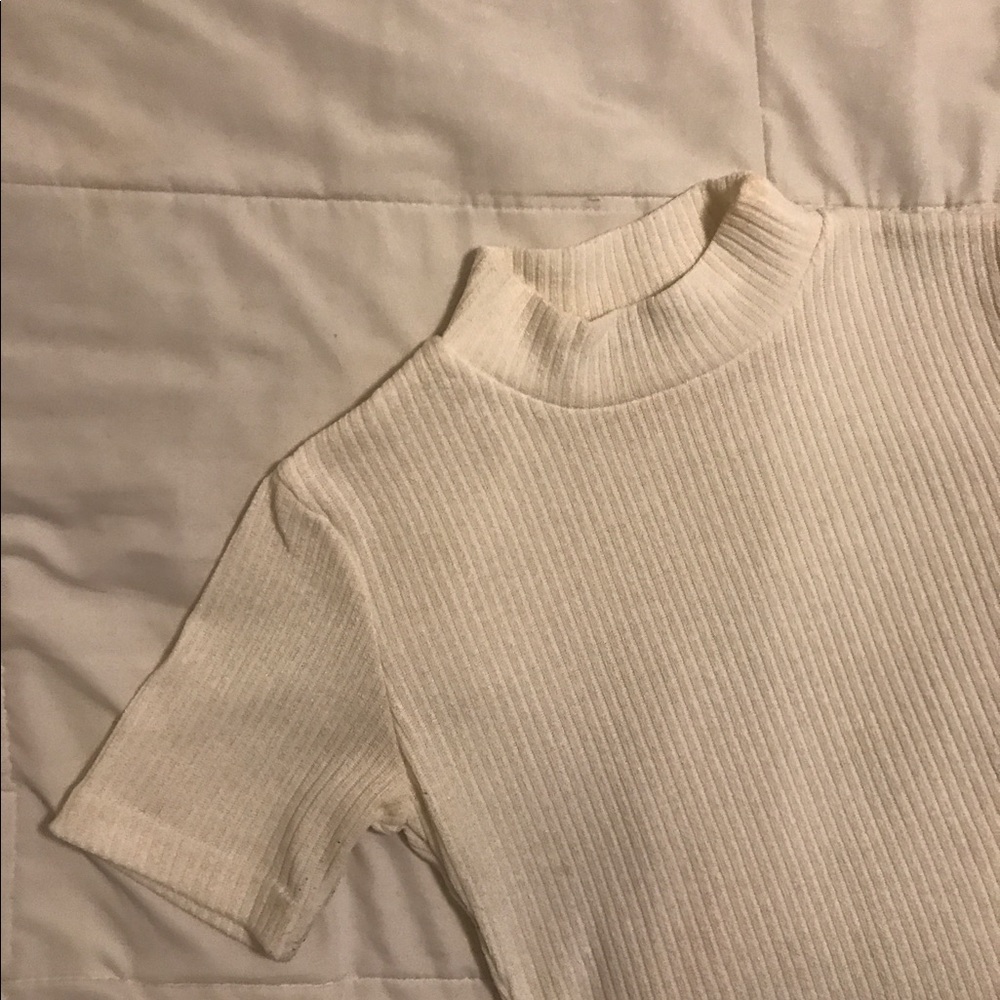 High Neck Ribbed Crop