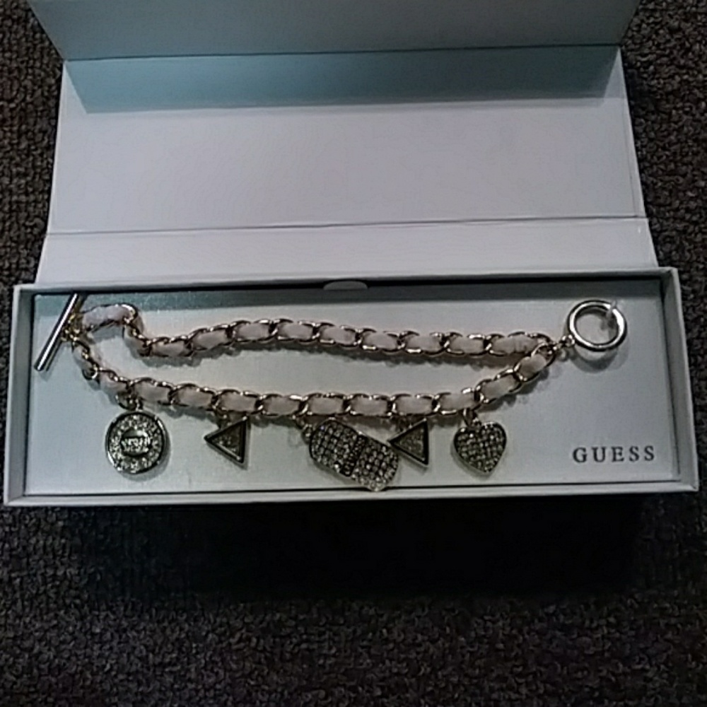 Gold and white bracelet