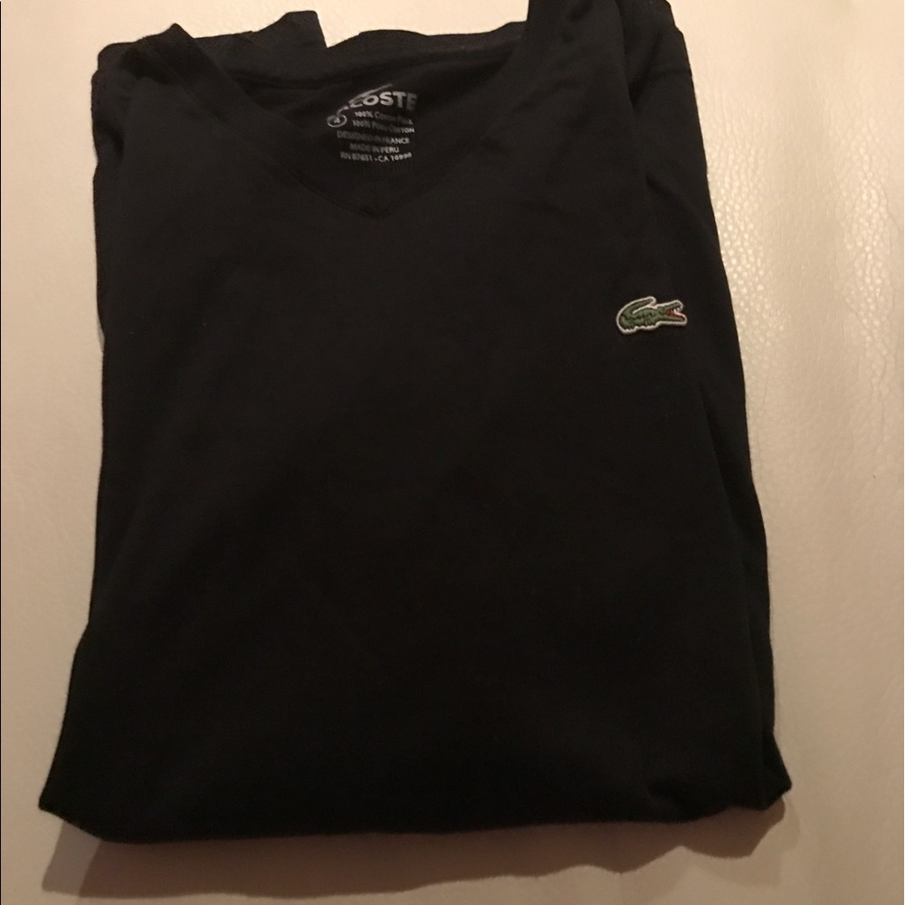 Lacoste Black 100% Cotton Pima TShirt Size 4