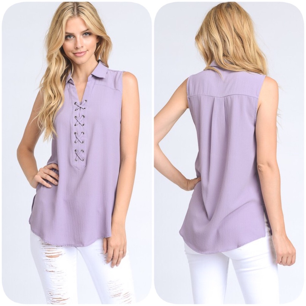 Violet Sleeveless Blouse