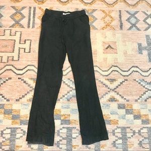 Roxy Black Linen Drawstring Beach Lounge Pants