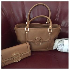 Tory Burch handbag with strap and wallet