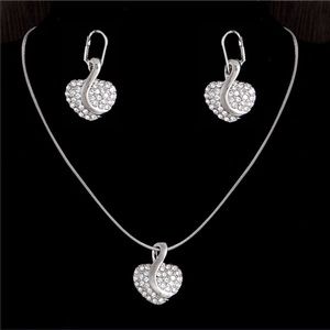18k gold filled Austrian crystal Heart jewelry set