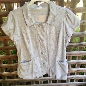 Stem grey short sleeve sweater top