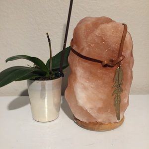 Leather choker with leaf