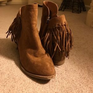 Suede Fringe Booties