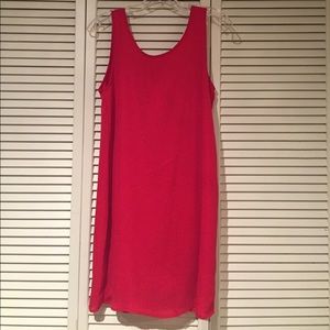 Francesca's red dress with bow back