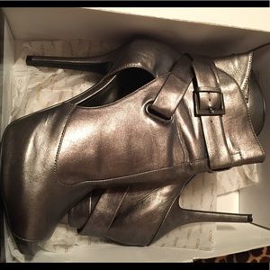 Metallic Peep-Toe Heels