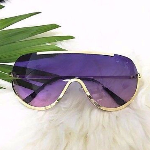 wcfashions Accessories - "Violet Ray" Oversized Retro Shield Shades