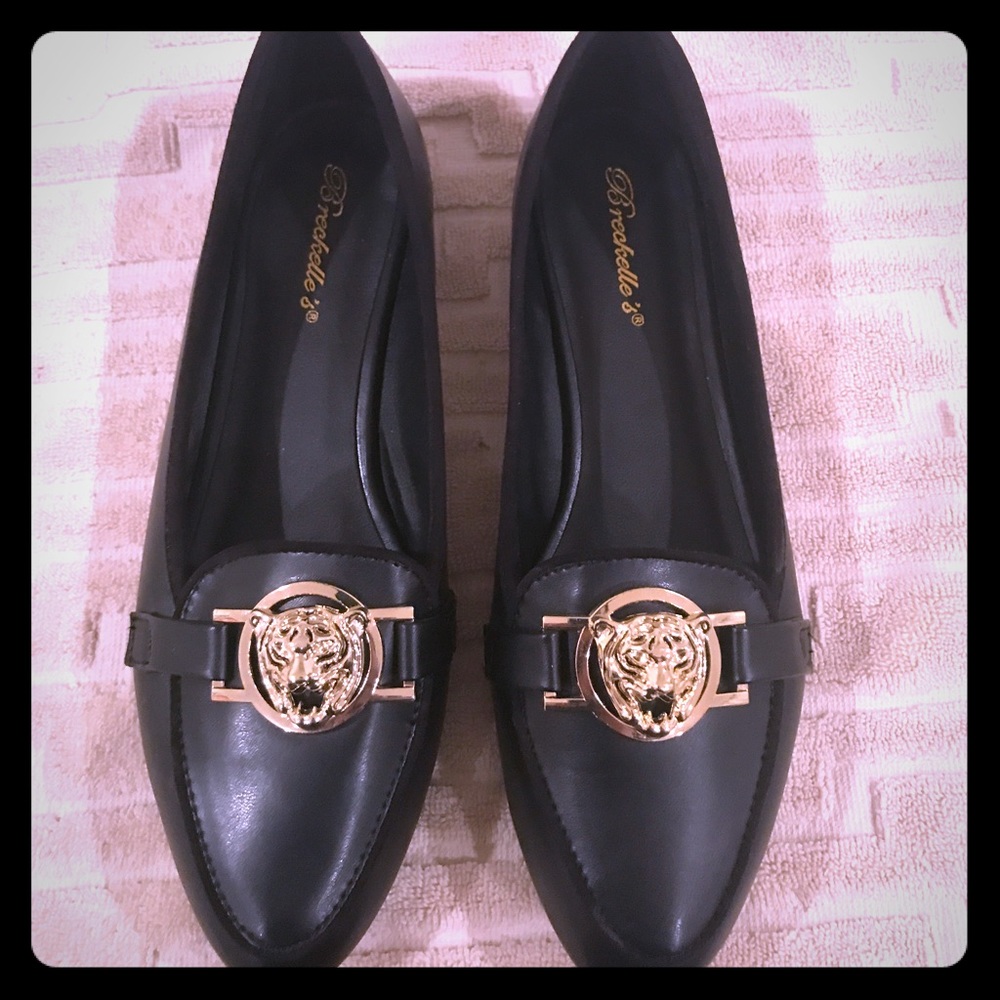 Black Gold Accessory Flats