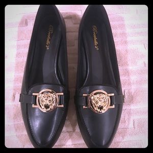 Black Gold Accessory Flats