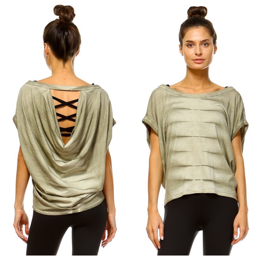 Olive Tiger Tie Dye top
