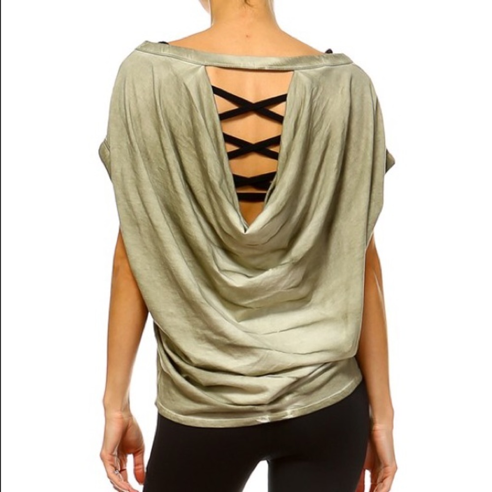 Olive Tiger Tie Dye top - Picture 5 of 6