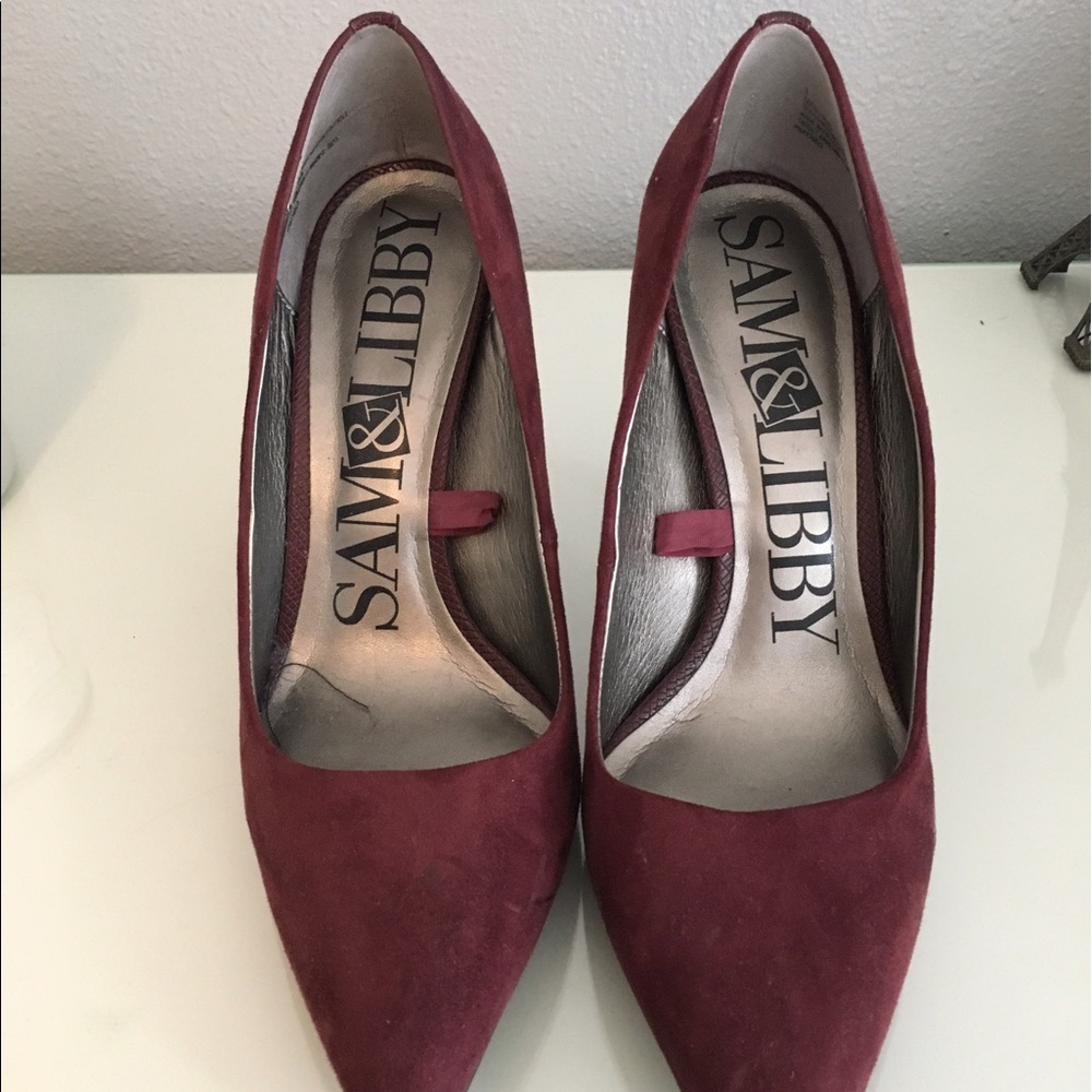 Velvet purple heels