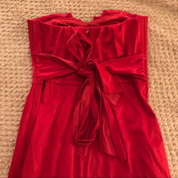 Red Silky Semi-Formal Dress - Picture 4 of 5