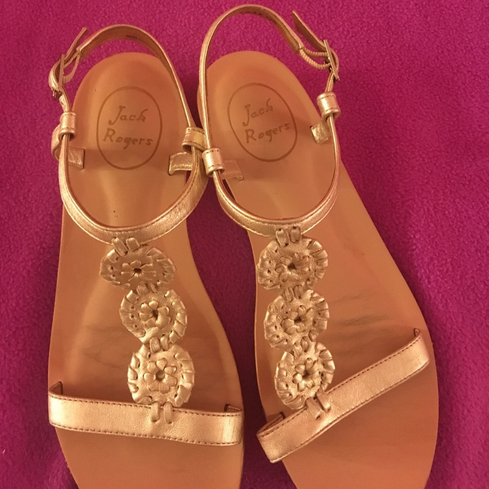 Gold jack rogers sandals 7.5 barely worn!!