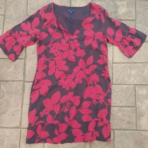 Gap red/brown floral shift dress size large