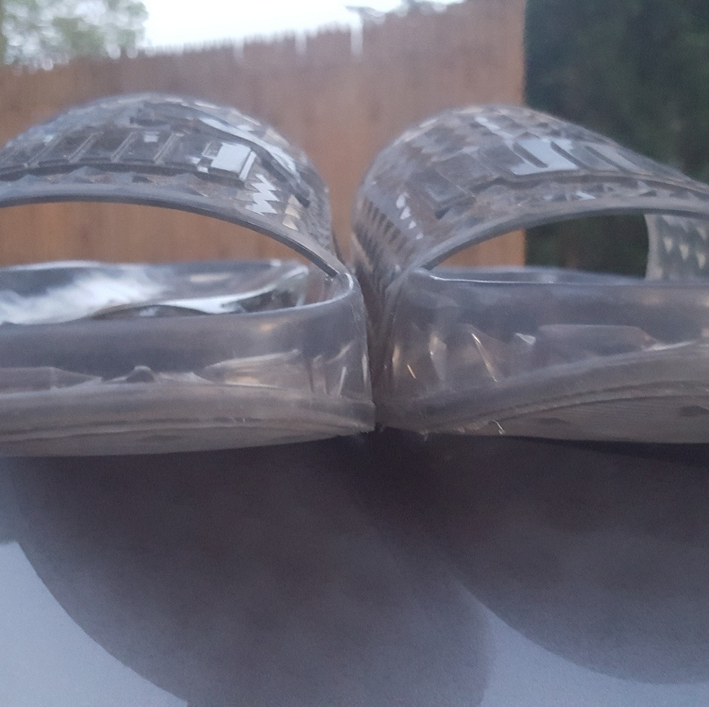 Puma FENTY slides. clear.