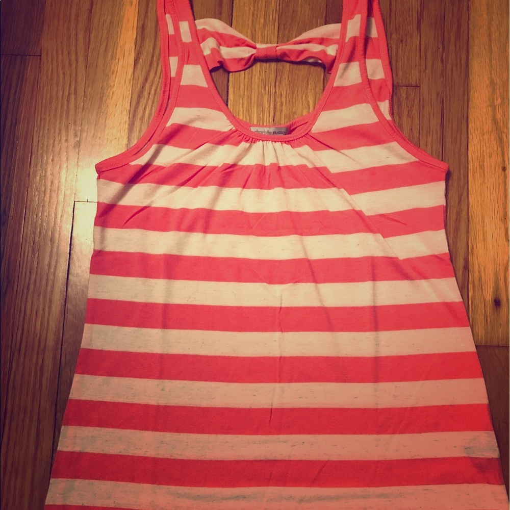 Charlotte Russe pink and white stripe tank