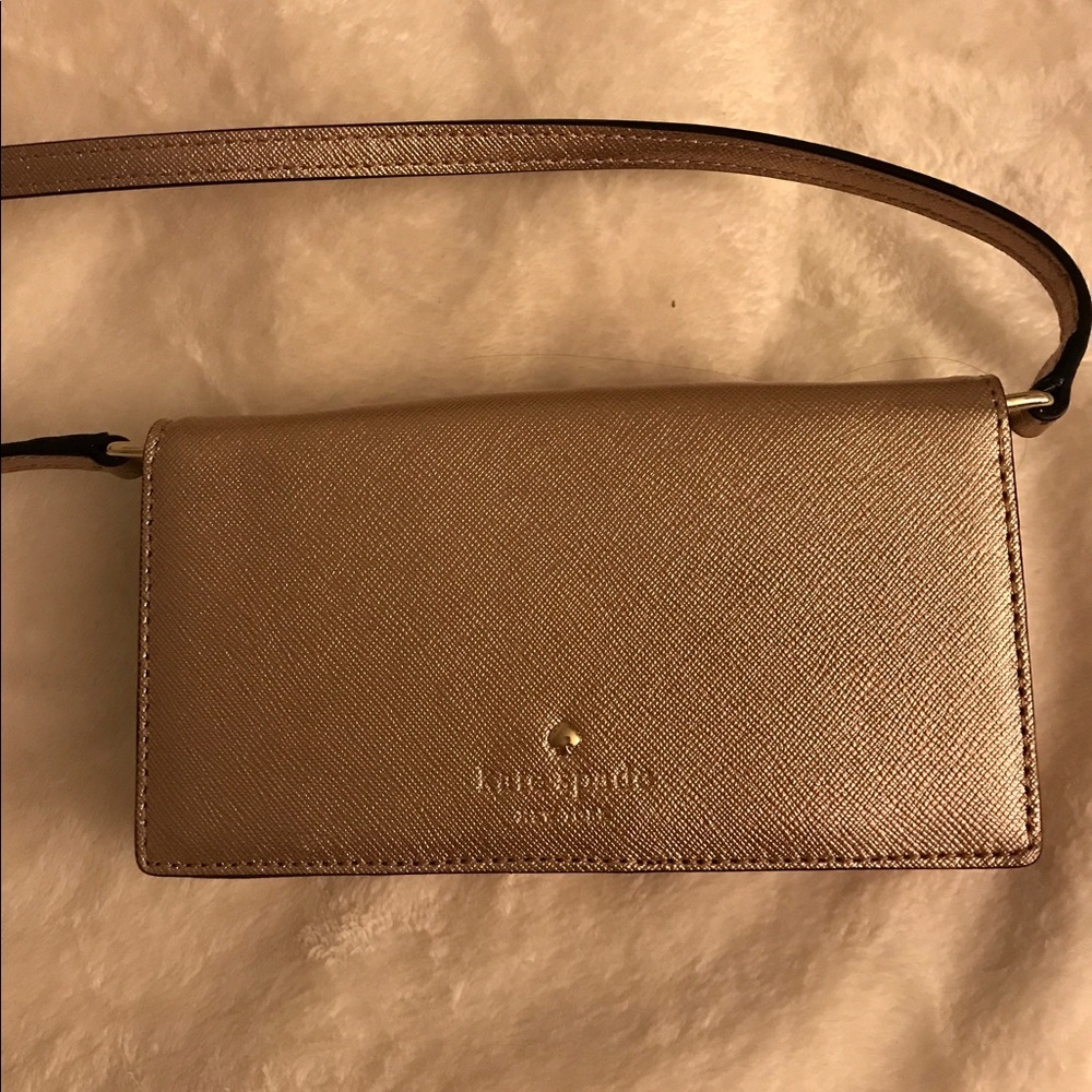 Kate Spade Rose Gold Glitter Phone Crossbody