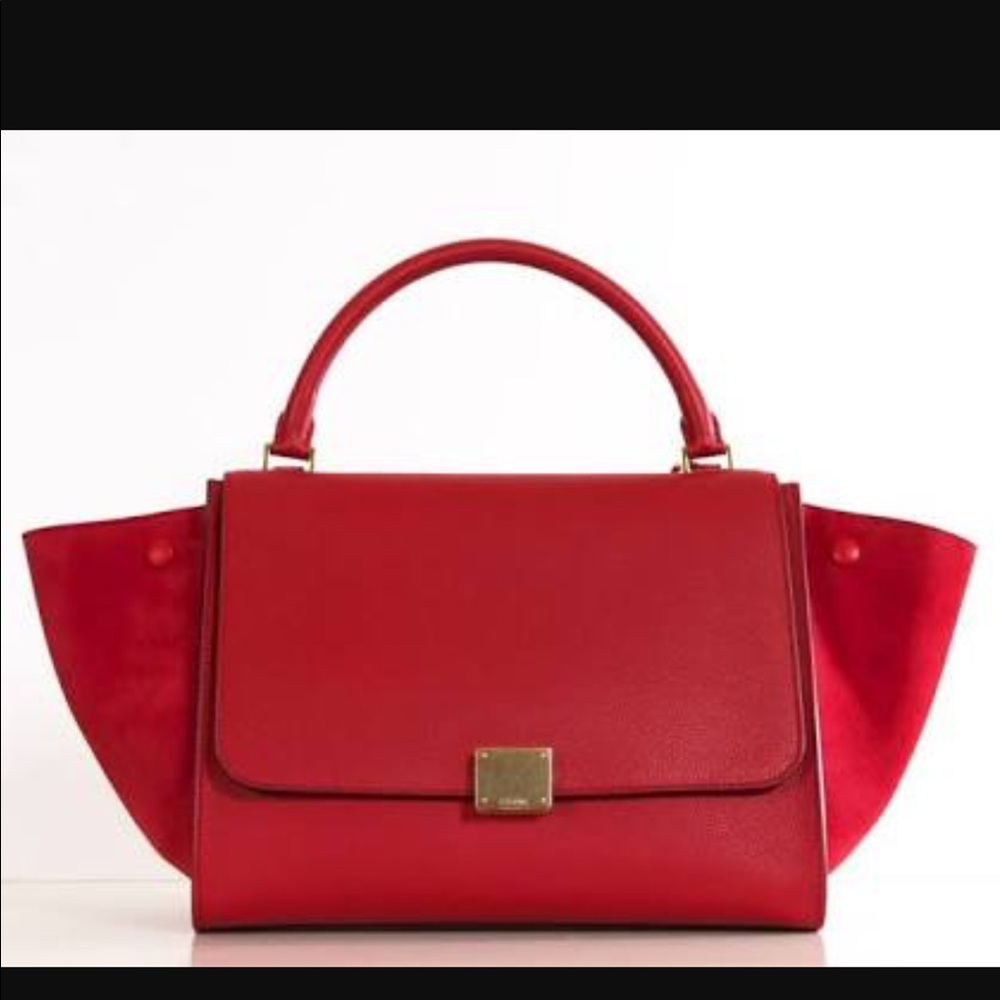 Céline Medium Trapeze Bag Red Retail $2950
