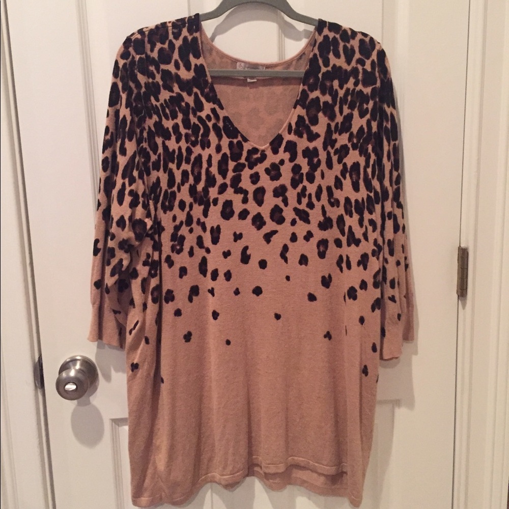 Leopard Print V-Neck Sweater