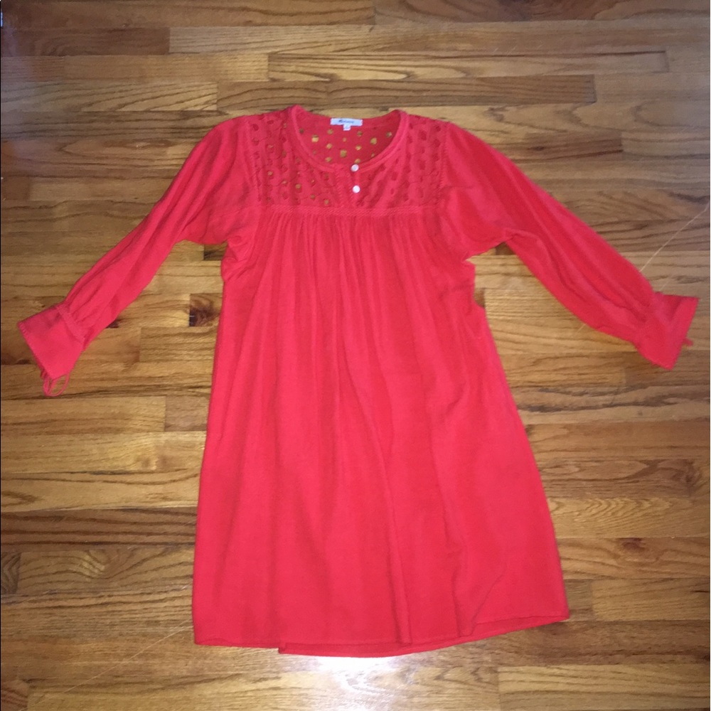 Madewell Linen Cotton Eyelet Dress