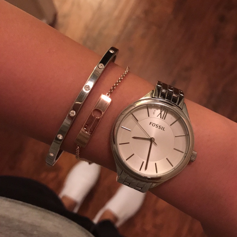 Silver Fossil watch