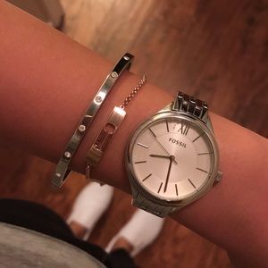 Silver Fossil watch