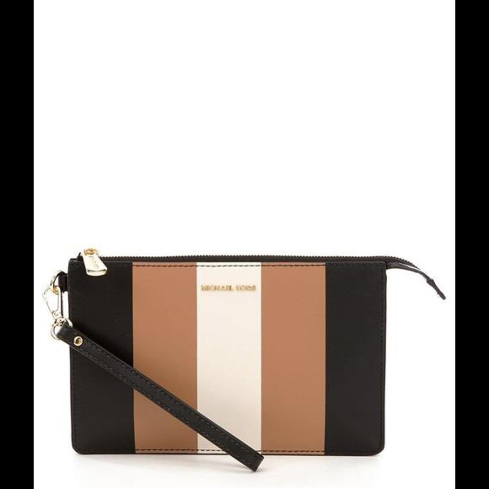 MICHAEL KORS DANIELA MULTI STRIPES MEDIUM WRISTLET